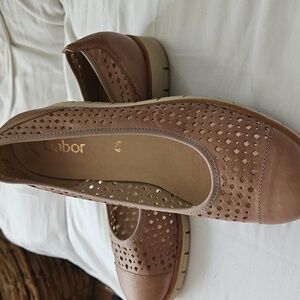 Gabor German Brand Made In Slovakia Light Brown Leather Shoes Size 4.5/6.5-7